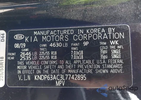 2020 Kia Sportage S from USA, damaged, VIN KNDP63AC3L7742895
